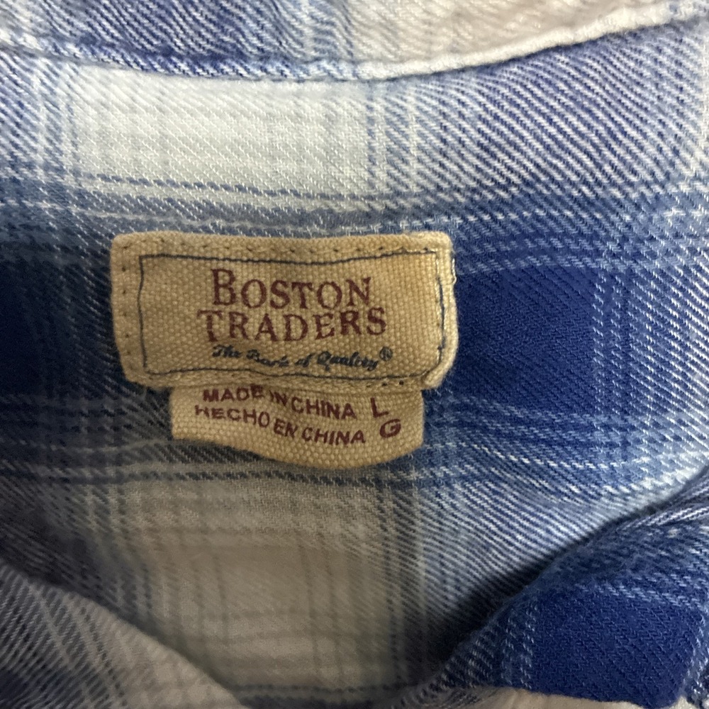 Boston Traders Women's Flannel Tunic Blue Plaid Size Large - Picture 2 of 12